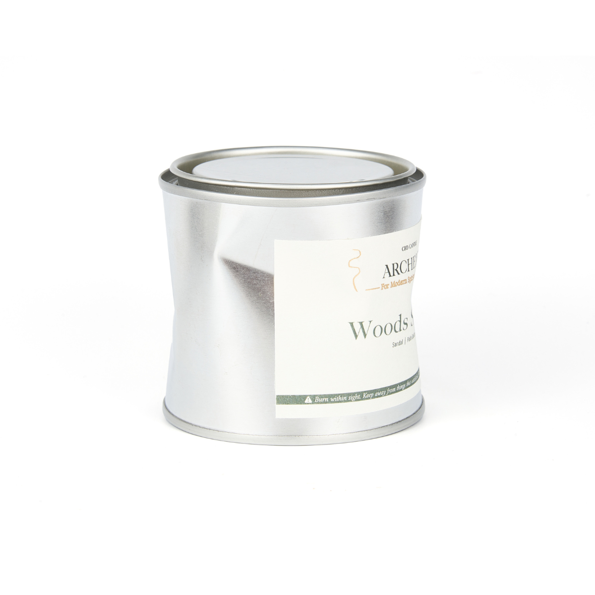 ARCHEAST Woods Scented CBD Candle in Silver Tin for Relaxation and Aromatherapy